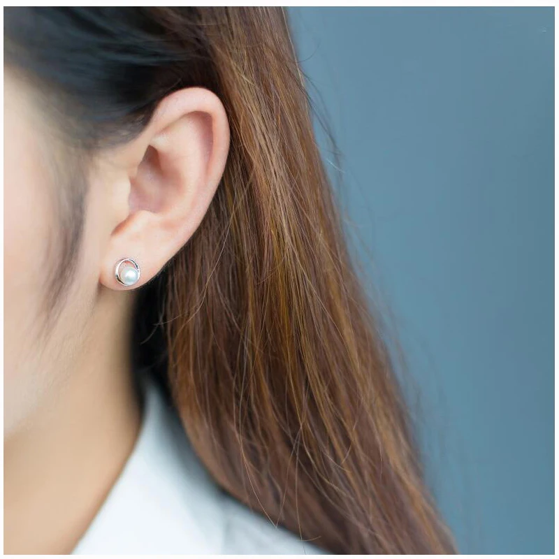 Trusta 2018 100% 925 Настоящее серебро пробы Модные женские круглые 8mm84mm бусы серьги