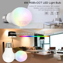 Miboxer FUT014 E27 6W RGB+CCT led bulb lamp smart mobile phone APP WIFI AC85V-265V white warm Dimmable Lampada led Light