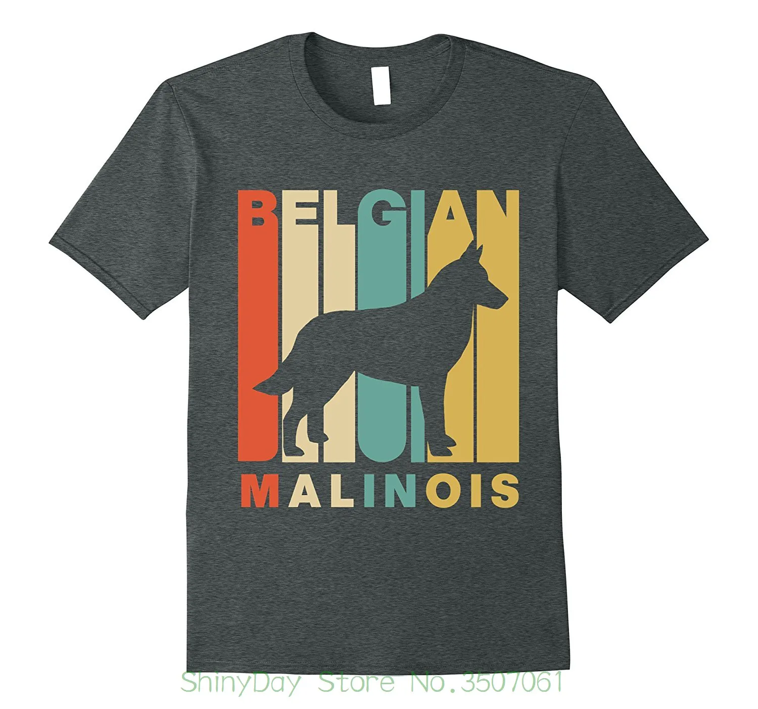 Summer New Brand T Shirt Men Hip Hop Men T-shirt Casual Fitness Vintage Style Belgian Malinois Silhouette T-shirt