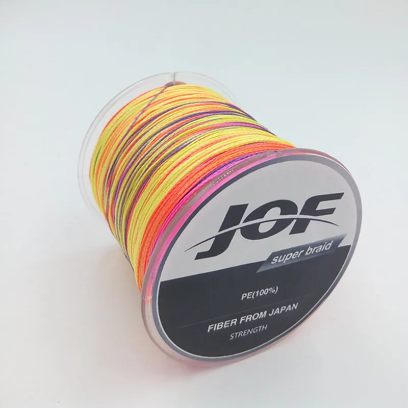 4 нити 100 м JOF бренд ПЭ Материал многофиламентная плетеная рыболовная леска из ПЭ супер сильный 10/20 Вт, 30 Вт/40/60/80/100LB - Цвет: Многоцветный