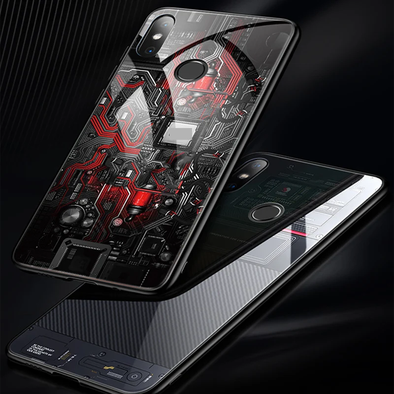 Закаленное стекло задняя крышка чехол для xiaomi mi 8 SE защитные чехлы Ретро