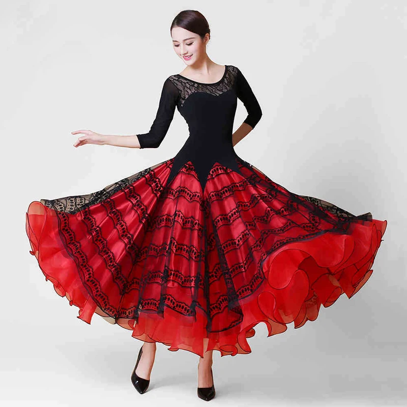 

Ballroom Competition Dance Dresses 2017 New Design Lady's High Quality Standard Stage Tango Waltz Ballroom Dancing Costume