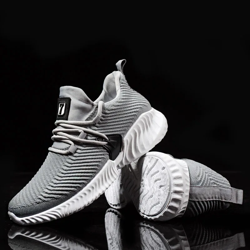 

2019 Adult Running Shoes Man High Quality Sneakers Men Lace Up Autumn Air Cushioning Sports Shoes Male Footwear Black White Gray