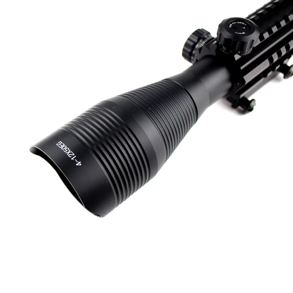 4-12X50 Illuminated Rangefinder Reticle Rifle Scope Holographic 4 Reticle Sight 11mm and 20mm Red Laser Combo RiflescopeIMG_7021