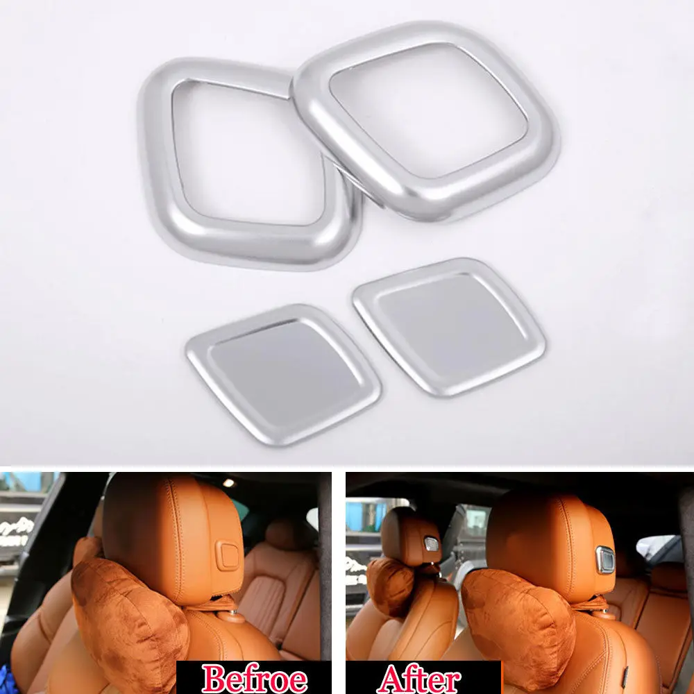 4pcs Car Inner Seat Head Rest Headrest Adjust Button Cover Trim Fit For
