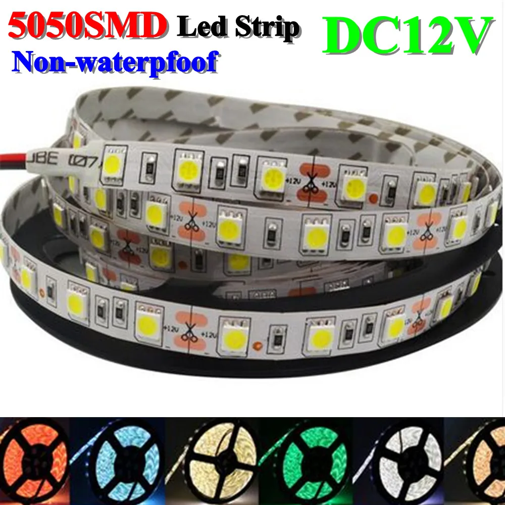 5 м/лот 300LED 5050LED полосы света 12 В RGB/белый/теплый белый/синий/зеленый/красный/желтый