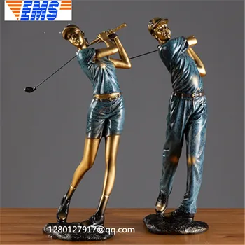 

Statue Playing Golf Sculpture Creative Modern Home Decor Exquisite Resin Action Figure Collectible Model Toy 51 CM BOX P1230