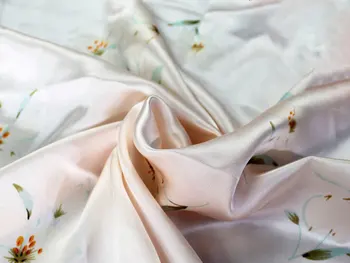 

Silk fabric silk satin clothing quilt cover pillowcase fabric foundation lily 16mm