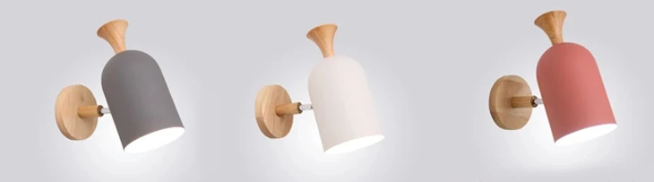 Настенный светильник из дерева Macarons, современный простой прикроватный светильник для спальни в скандинавском стиле, настенный светильник из цельного дерева