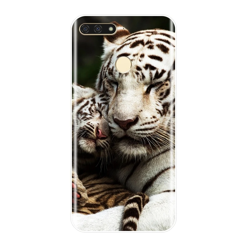 Для huawei Y3 Y5 Y6 Y7 2017 II Pro силиконовый чехол для телефона Тигр Леопард крутая мягкая