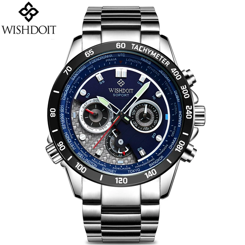

Relogio Masculino 2018 Mens Watches Top Brand Luxury WISHDOIT Men's Waterproof Military Sports Watch Men's Casual Quartz Watch