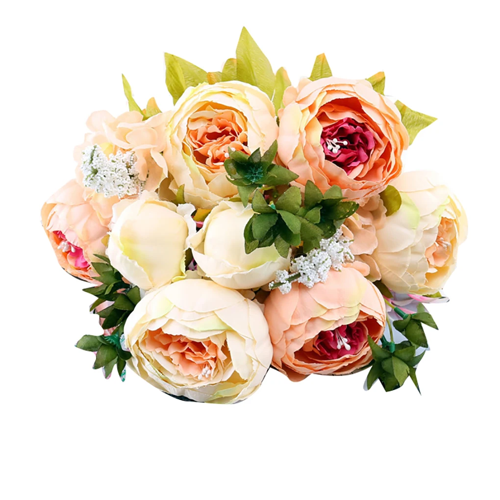 13 головок искусственный цветок пиона Свадебный букет моделирование пионы яркие искусственные цветы