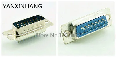 

10 pcs D-SUB VGA DB 15 Pin Male Solder Type Connector Socket 2 Rows DB15F Male