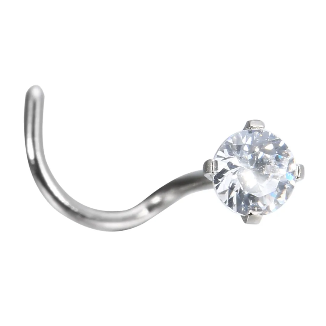 4pcs/lot Crystal Twisted Screw Nose Ring Surgical Steel Nose Studs Geometric Piercing For Women Nose Stud Ring Body Jewelry
