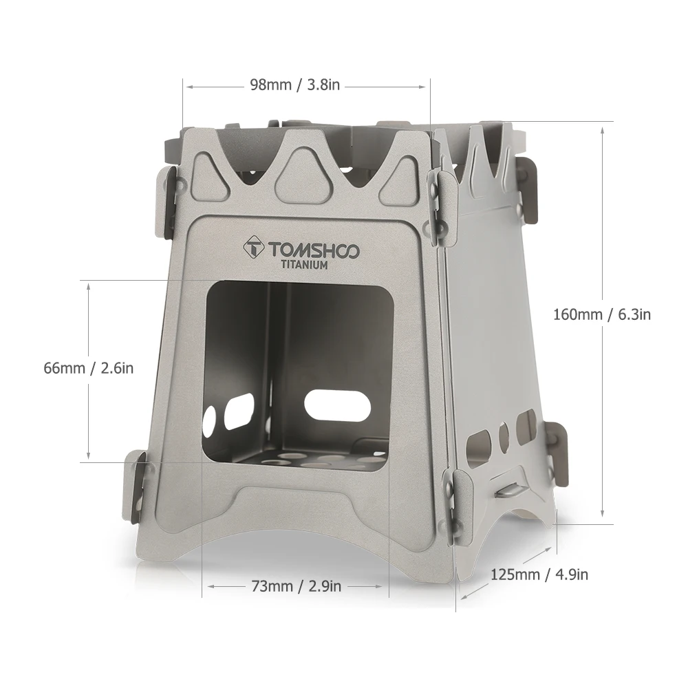 TOMSHOO Кемпинг дровяная плита портативный складной легкий титан дерево альпинизмом Плита для выживания на открытом воздухе приготовления пищи пикника