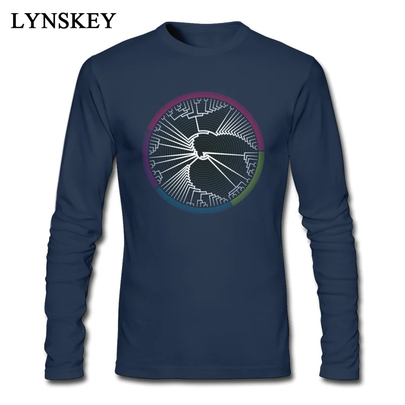Rife Summer Tops Shirt Crewneck Summer/Fall 100% Cotton Long Sleeve T Shirt for Men Lifes Tree Birthday Tee-Shirts Top Quality Lifes Tree navy
