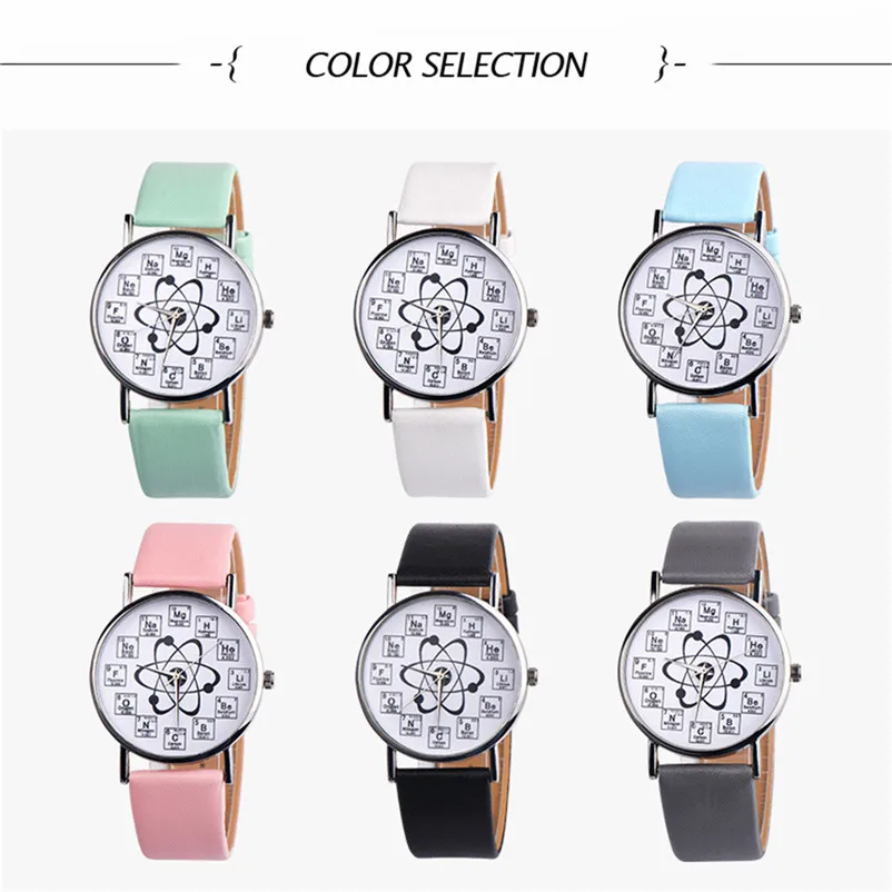Newly Design Watch Women Girl Fancy Womens Chemical Element Casual Leather Band Analog Alloy Quartz Wrist Watch Clock J13#N (6)