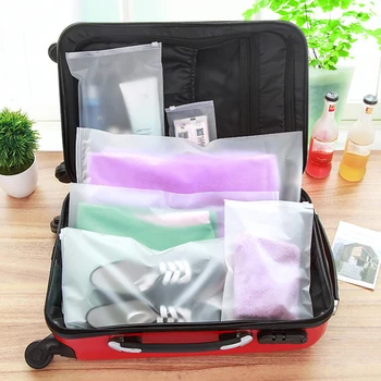 

Hot Packing Bag With Zipper Good Sealing Travel Storage Semitransparent Multi Size Multipurpose Waterproof Classified Storage