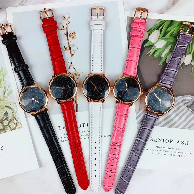

Original Fashion Elegant Ladies Luxury Watch Belt Quartz Watch Geometric Cutting Surface Watch Multi-color Optional Watch