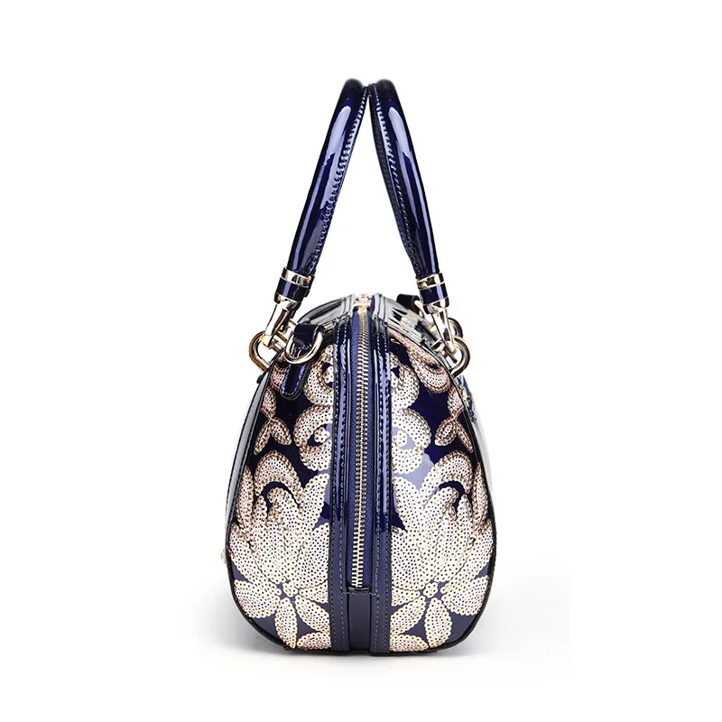 Роскошная женская сумка из лакированной кожи с вышивкой и блестками, маленькая сумка в форме подушки, женские сумки с цветочным принтом, сумка через плечо Bolso