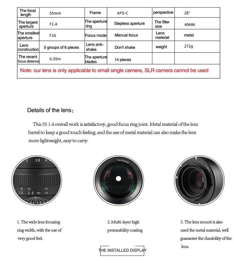 Объектив 7 ремесленников 55 мм F1.4 объектив с большой апертурой для камеры Canon sony E Fujifilm объектив M4/3 крепление EOS-M A6300 A6500 A7 M5