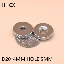 2 шт./лот диск magent 20*4 мм отверстия 5 мм N35 сильный D потайной неодимовый магнит 20x4 Постоянный магнит 20 мм х 4 мм