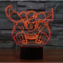 Горячие Мстители светодиодный ночник дети изменение цвета 3D бумажный фонарик Капитан Америка светодиодный освещение игрушка детская комната кровать свет