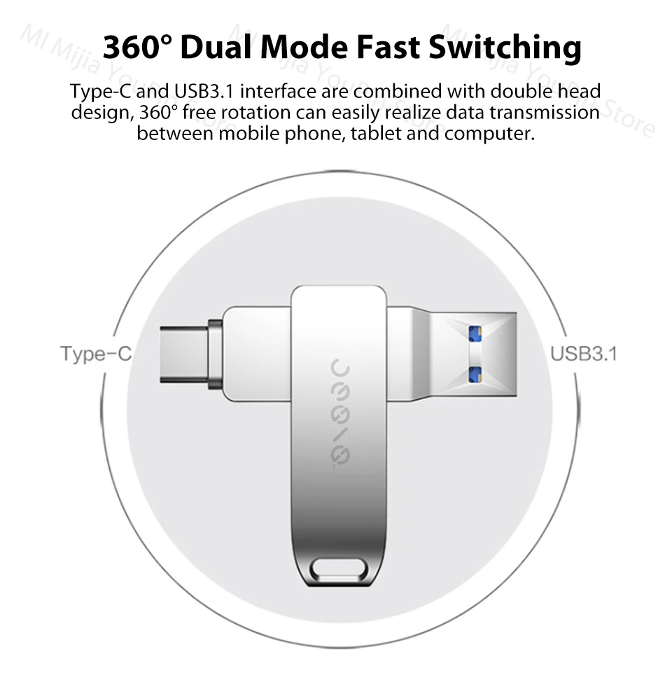 Xiaomi Jesis флэш-диск USB3.1 Тип-C мобильный телефон объем запоминающего устройства расширения 32/64/128 ГБ USB флэшка для ноутбука U диск