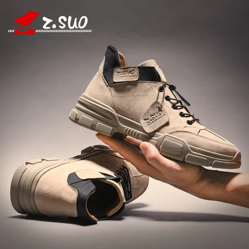 

Spring new sports shoes men loose belt low help leather workshop wind size casual board shoes men's . shoes