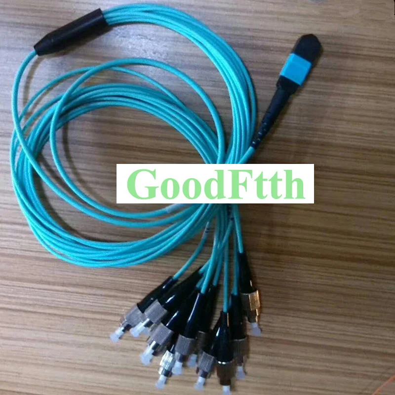 

Fiber Patch Cord Jumper MPO-FC Multimode OM3 50/125 12 Cores GoodFtth 1-15m