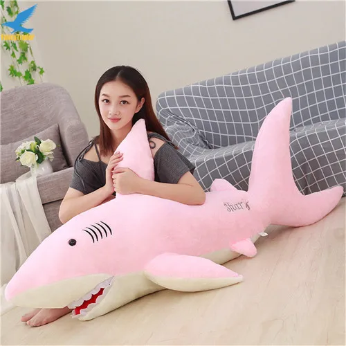 Fancytrader 71'' Huge Soft Shark Plush Toys Giant Stuffed Bite Sharks Kids Play Doll Lover Gift 2 Colors 3 Sizes 180cm (19)
