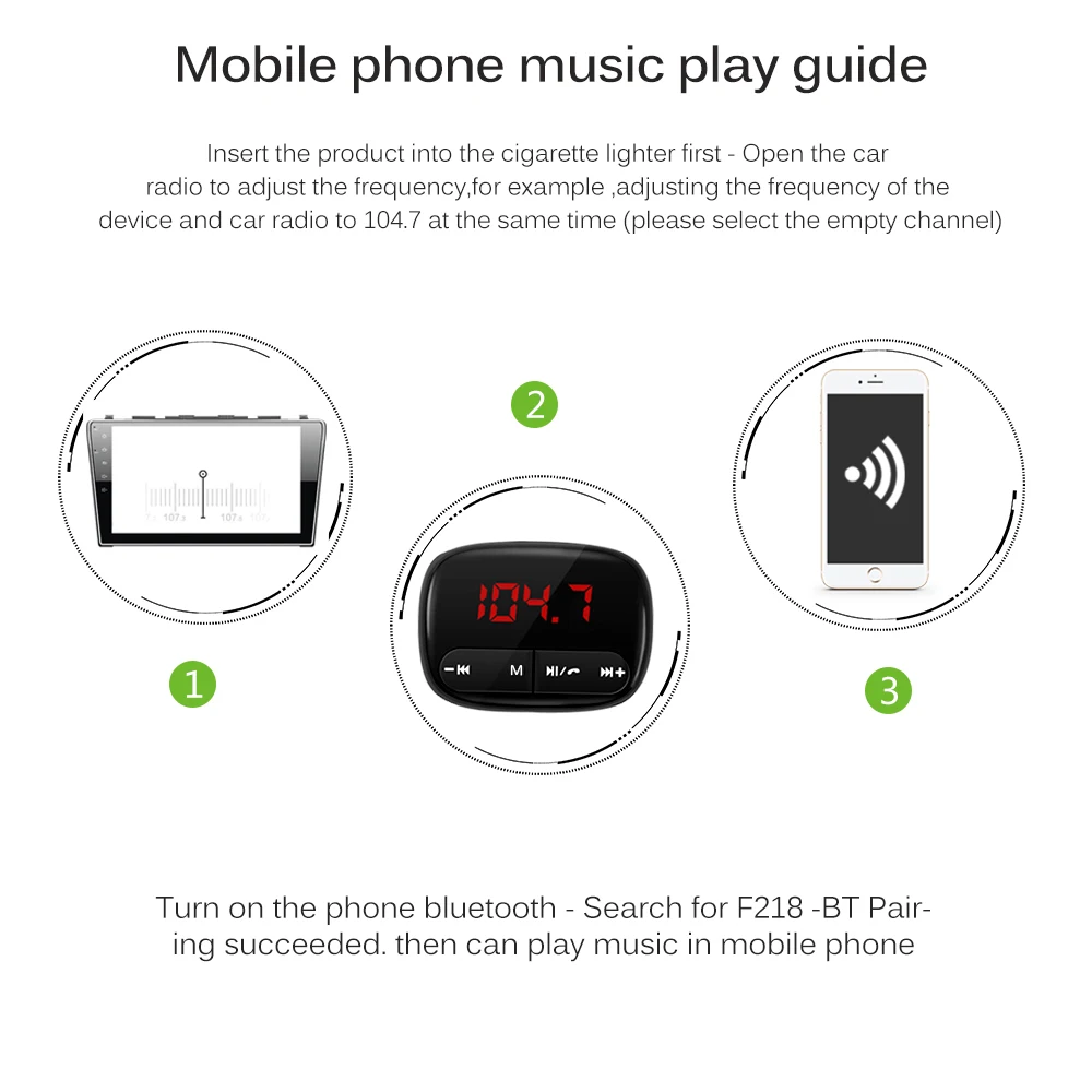 FORNORM MP3 плеер с 2.1A USB зарядка автомобиля зарядное устройство мини Bluetooth FM передатчик Bluetooth автомобильный набор, свободные руки