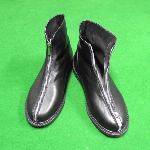 

Genuine Leather Men fashion Ankle boots pointed toe falt zip Oxford Shoes For Men party dress shoes women men size 36-46