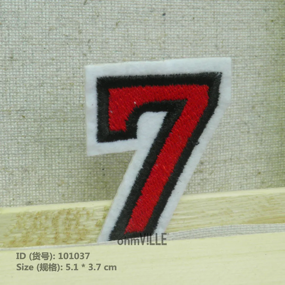 

101037 Arabic Numerals Number 7 Iron-on Patches "easy To Apply, Just Iron-on" Guaranteed 100% Quality Appliques + Free Shipping