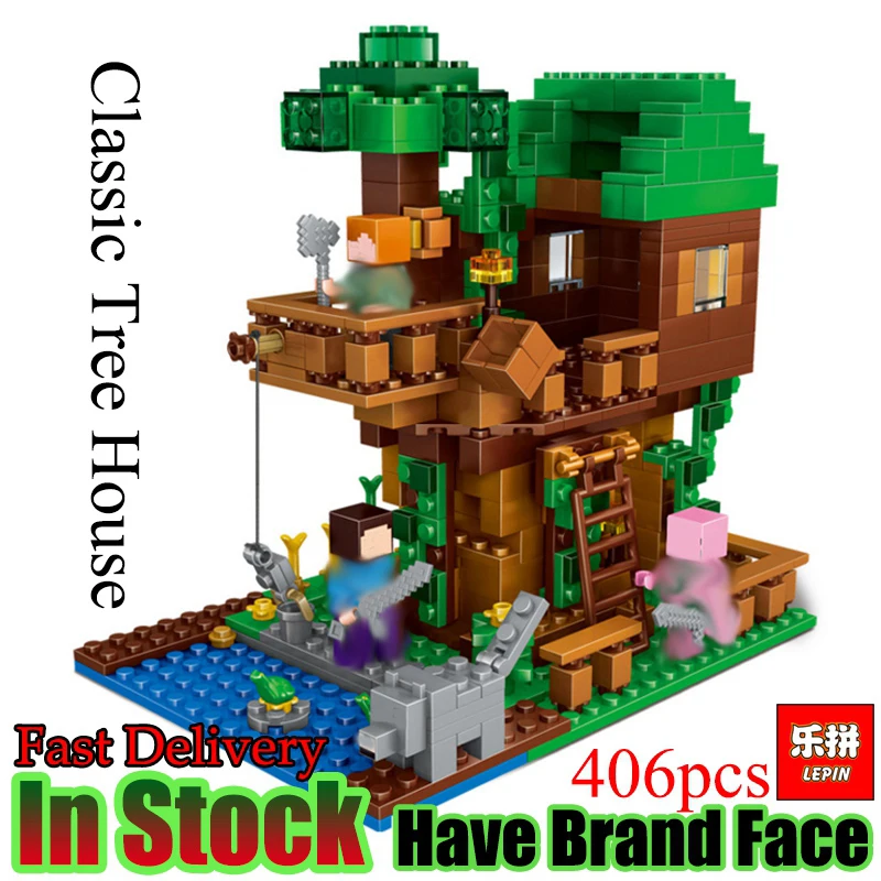 Lepin Minecraft 406pcs Classic Tree House My World Model lepin minecraft 406pcs classic tree house my world model