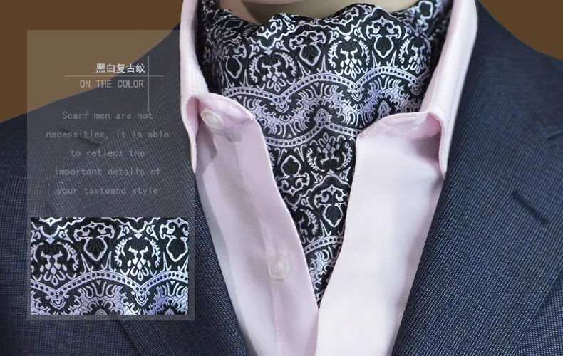 SHENNAIWEI модный мужской аскотский галстук ЖАККАРДОВЫЙ галстук с плетением вечерние рубашки на весну осень зиму - Цвет: 18