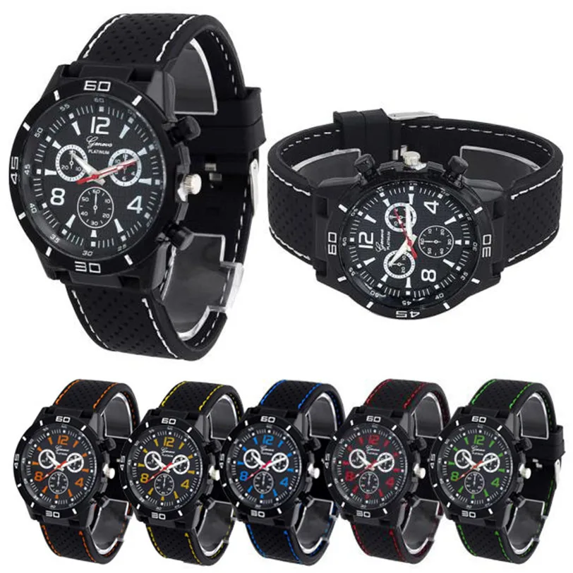 

Best seller high quality reloj hombre Men Digital Dial Silicone Analog Quartz Wrist Watch Watches erkek kol saati Sep22