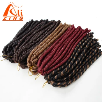 

Alizing Soft Dreadlocks Crochet Braids Fiber hair Ultra Dread Hairstyle Synthetic Braiding Hair Extensions 80g 24 Strands 14''