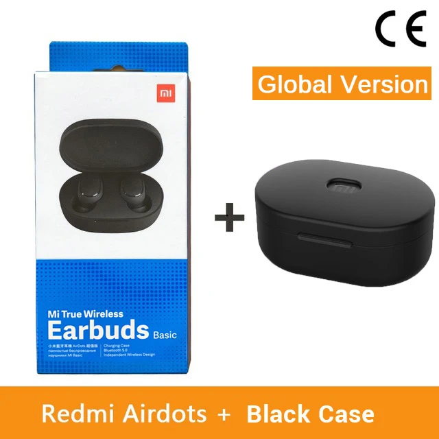 Xiao mi Red mi AirDots, беспроводные наушники Bluetooth 5,0, наушники-вкладыши, стерео, басовые наушники с mi c mi Ture, беспроводные наушники - Цвет: CE Add Black Case