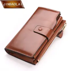 Jinbaolai Мода Многофункциональный Пояса из натуральной кожи Для женщин бумажник и кошелек Длинный кошелек держатель для карт Телефон женский