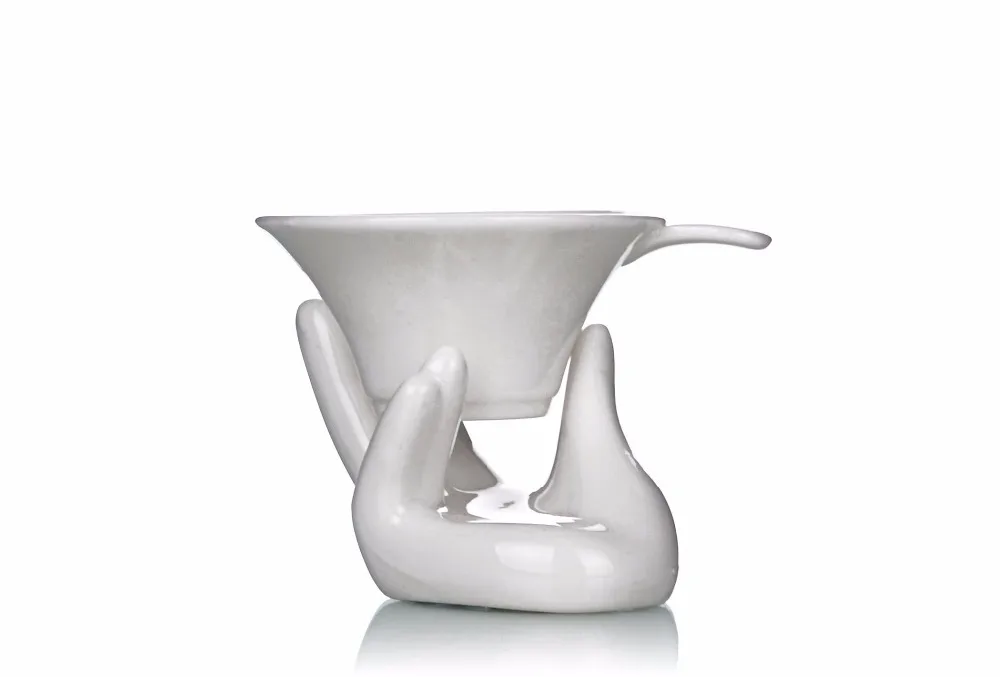 

1x White Porcelain Fine Mesh Kungfu Tea Funnel Strainer Filter w/ Holder Stand Health Tea Parts Accessories Tools Gifts