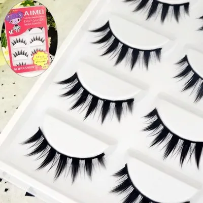 

5 pairs Hot Sale Charming Black False Eyelashes Natural New 2016 Designer Makeup Human Hair Eyelash Free shipping