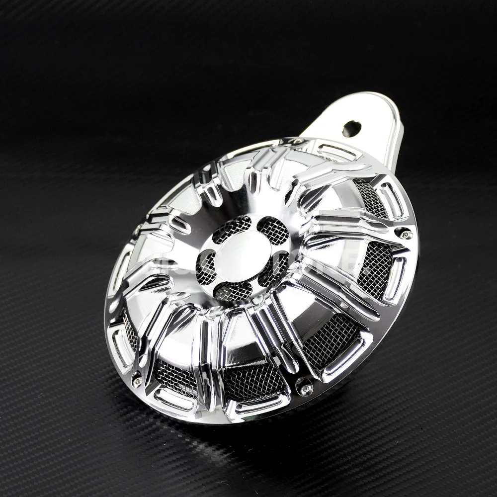  CNC Black Chrome Horn Cover Kit For Harley Sportster XL 07-17 18 Touring Big Twin Cam 1991-14 15 16