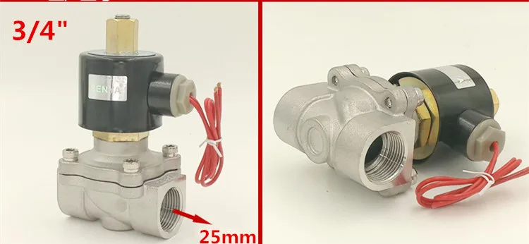 3/" Нормально открытый 2 Way Нержавеющая сталь Витон электромагнитный клапан 2W200-20BK DC12V DC24V или AC220V