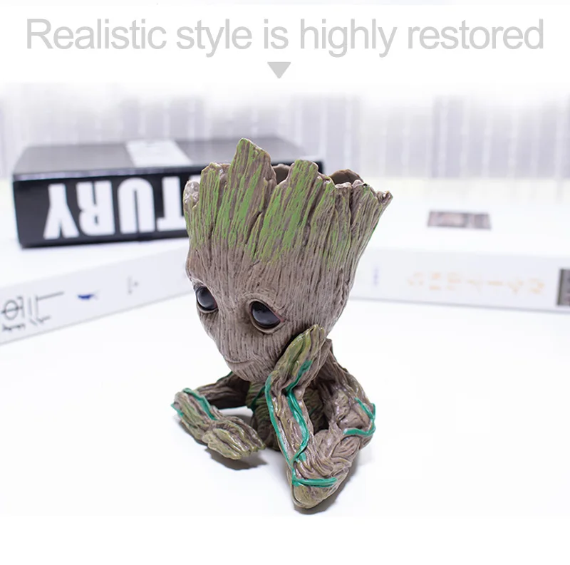 Baby Groot Flowerpot Action Figures Home Decoration Cute Model The Galaxy Groot Doll Toy Flower Pot Drops Cute