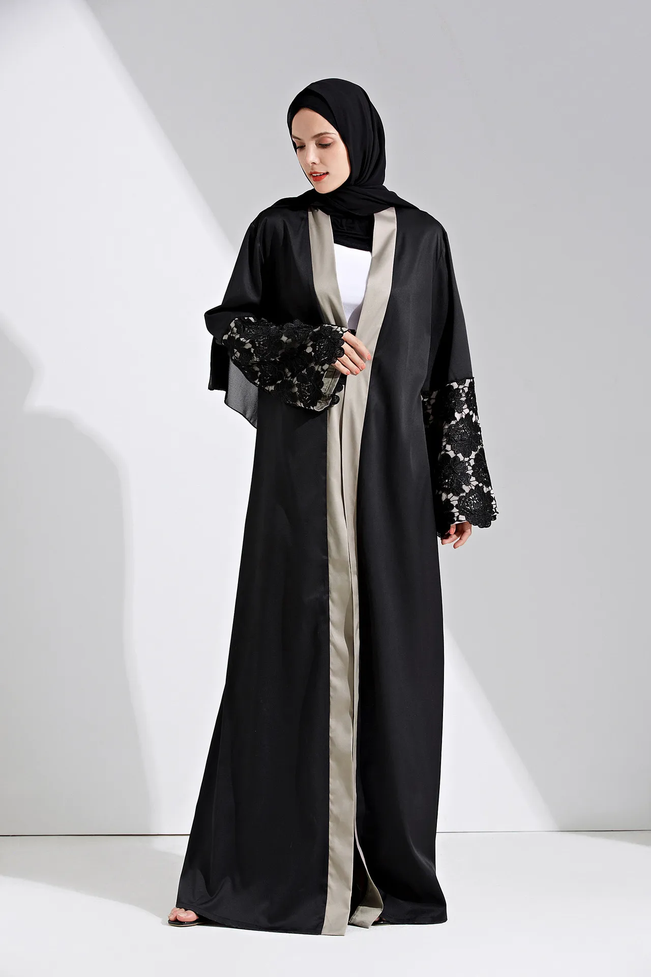 cardigan abaya online | black open abaya with belt | new abaya design