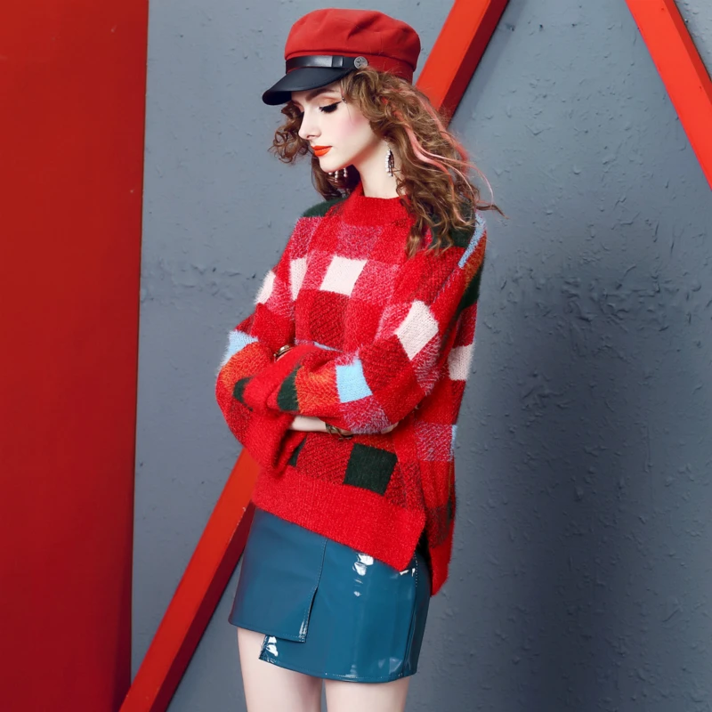 2019 New Year Mink Cashmere Sweater Women Autumn Winter Red Tops Women Knitted Pullovers Long Sleeve Jumper Pull Femme Clothing 2019 New Year Mink Cashmere Sweater Women Autumn Winter Red Tops Women Knitted Pullovers Long Sleeve Jumper Pull Femme Clothing