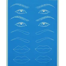 5 шт. перманентный макияж бровей карандаш для глаз губ татуировка практика кожи поддельные резина 3D косметическая руководство 20*15 см