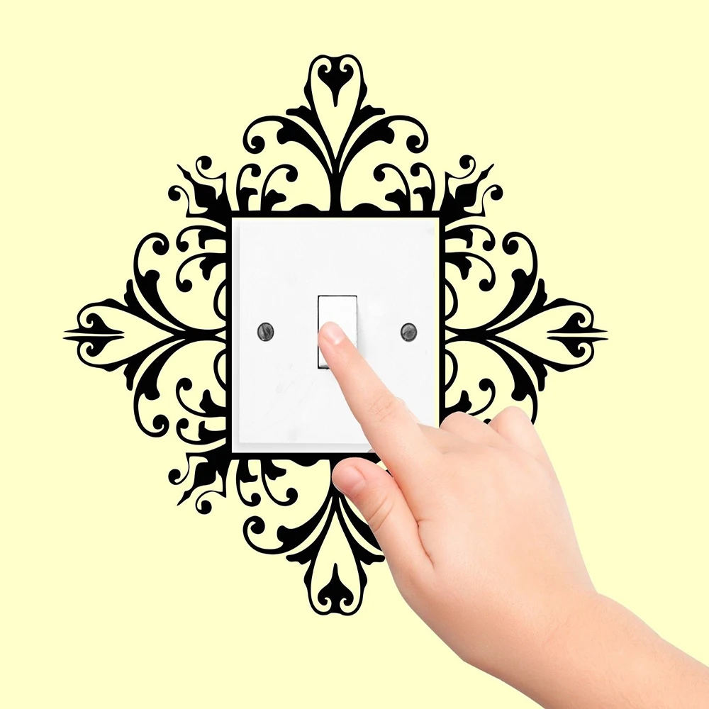 3pcs Wall Stickers Vine Flower Light Switch Sticker Cartoon Flowers Vinyl Wall Decal Home