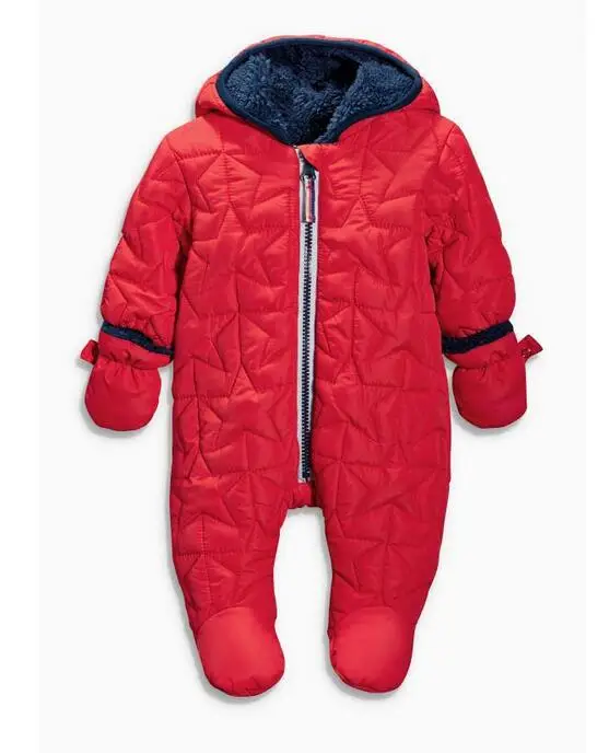 Детская Удобная комбинированная хлопковая стеганая куртка - Цвет: Красный